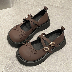 Zapatos de Piel Sintética con Tacón Grueso y Plataforma, Estilo Francés con Lazo, para Primavera y Verano - Product Image 5