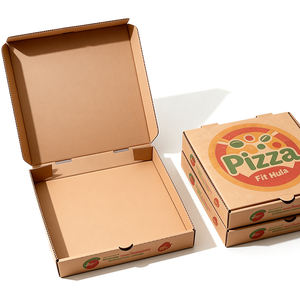 Boîtes d'emballage pliables en kraft pour pizza, personnalisables, jetables, avec compartiments, pour l'emballage alimentaire - Product Image 4