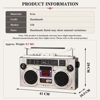 Enregistreur de cassettes vintage rétro en fer modèle 558, accessoire de photographie, décoration radio nostalgique pour les magasins et les bars