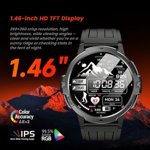 Montre connectée sportive d'extérieur OEM C31, robuste, <span class=keywords><strong>GPS</strong></span>, écran TFT rond de 1,46 pouce, fonction d'appel, montre magnétique pratique - Product Image 3