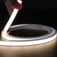 Bande LED néon flexible 1010 en silicone, pliable, découpable, DC24V, éclairage intelligent pour placard et armoire, blanc chaud 3000K, avec détecteur de mouvement