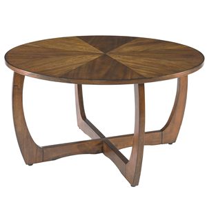 Mesa de Centro Redonda de Madera Maciza de Dos Niveles para Cocina, Estilo Moderno de Mediados de Siglo, Forma de Tambor Montada en la Pared con Patas Cruzadas - Product Image 1