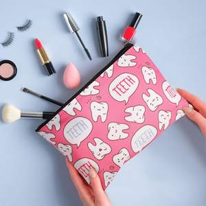 Bolsa de maquillaje de dientes personalizada de poliéster con bolsa de cremallera, bonita bolsa de cosméticos para enfermera, regalo de <span class=keywords><strong>dentista</strong></span> Dental para mujer - Product Image 6