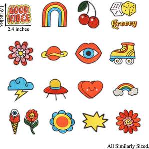 Moderne, individuell bestickte Aufbügelapplikationen mit Merrow-Maschinenstickerei aus Polyester für Kleidung, Hüte, Jeans, Jacken, Taschen und Rucksäcke - Product Image 5