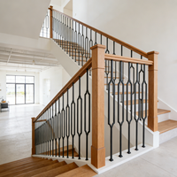 Design moderne, 1/2''*44'', décoration intérieure, métal, balustrades d'escalier en fer forgé, poteaux de balcon pour maison, école, appartement