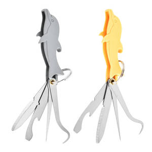 Brossette à dents pliable en acier inoxydable en forme de dauphin, brosse à dents portable, soin buccal, crochet interdentaire, fil dentaire - Product Image 4