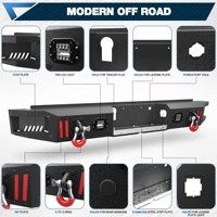 Pare-chocs avant en acier de haute qualité CZX pour F-150 2018-2020 Raptor Pickup Truck, lumières LED, crochet de remorquage, barre de protection - Garantie de 6 mois