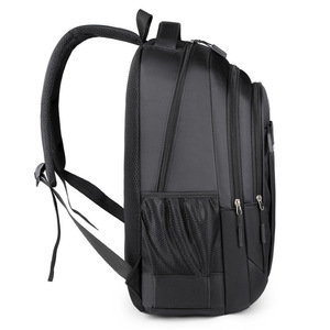 Men's <b>Backpack</b> <b>Large</b> Capacity 20-35L Reflective Strip For Commuting Leisure Travel Solid Color With Interior Zipper Pocket - Product Image 3