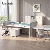 Bureau de travail Uispair Space United pour 6, 4 ou 2 personnes avec écran de confidentialité, bureau d'ordinateur pour employés