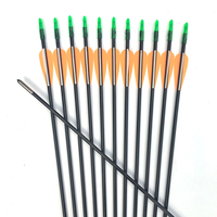 Flèches en fibre de verre 6 mm à prix avantageux, 800 mm, noires, 30 g, pour entraînement au tir à l'arc