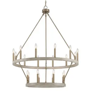 two layers Dimmable Wagon Wheel Chandelier for dining room