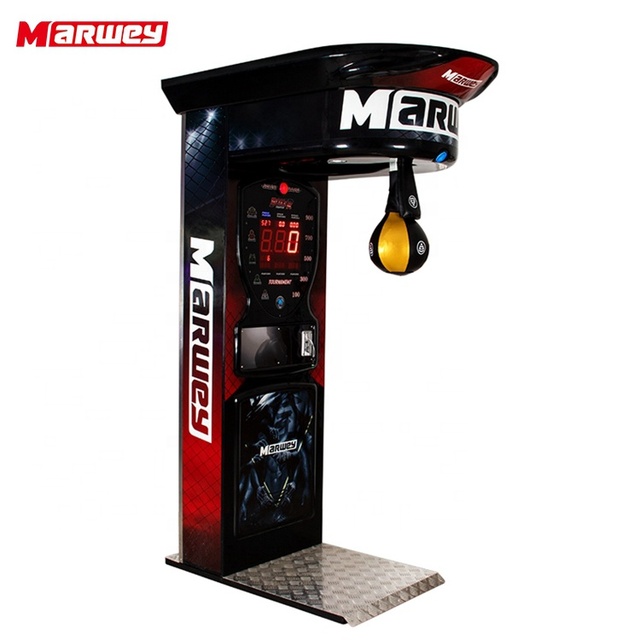 Marwey Coin Operated Sport Arcade Boxing Game Machine Big King Kick Punching Fire Boxing Machine