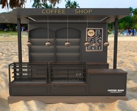 Kiosque à café commercial moderne |   Comptoir en fer et MDF pour les intérieurs de cafés et la conception de bars |   Étalage de café à vendre