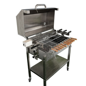 <span class=keywords><strong>Barbecue</strong></span> Rotisserie Extérieur Moderne Robuste au <span class=keywords><strong>Charbon</strong></span> de Bois, Grand Modèle Foukou de Chypre avec Hauteur Réglable et Chariot de Transport - Product Image 6
