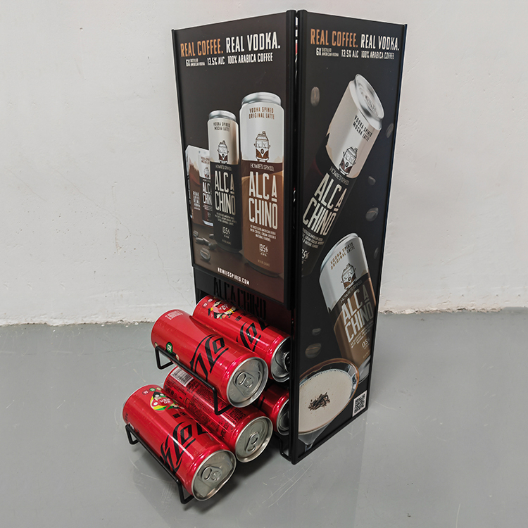 Customized Countertop Metal Wire Display Stand Canned Coffee Display Rack Dispenser for Supermarket — view 4