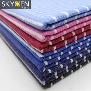 Cantão skygen roupas de algodão tecido têxteis tecido 100% fios de algodão tecido listras
