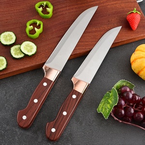 Juego de cuchillos para deshuesar al por mayor de fábrica, cuchillo de carnicero de acero inoxidable con mango con patrón de madera para procesamiento de carne, OEM ODM personalizado - Product Image 4