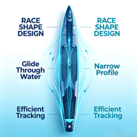 Planche de paddle ultra-légère de compétition SUP en PVC renforcé et rails en DWF pour la compétition de surf professionnelle