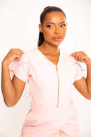 Tenues d'infirmières roses doux, ensembles de blouses médicales et de pantalons de jogging pour médecins, livraison directe d'usine, prix abordable, échantillon disponible