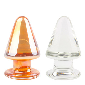 จุกเสียบก้นแก้วคริสตัลทรงแหลมขนาดใหญ่ เนื้อเนียน สำหรับผู้ใหญ่ - Product Image 1