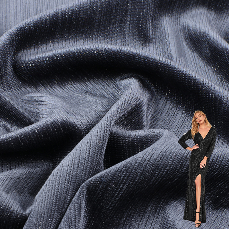 250g 83% Polyester 7% Spandex 10% Silver Silk Woven Shiny Blended Textile Fabric