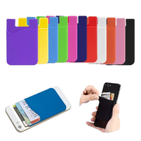 Porte-cartes en silicone d'usine 3M porte-autocollant Logo personnalisé imprimé cadeaux promotionnels pochette ID d'entreprise crédit porte-carte de téléphone