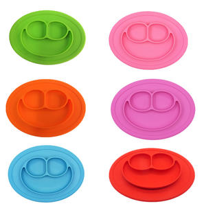 <span class=keywords><strong>Assiette</strong></span> en Silicone pour enfants, Section créative, smiley, avec ventouse, napperon en Silicone pour bébé - Product Image 4