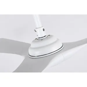 JK ZS-52-22030LK-WH-PB Led Ceiling Fan Fancy White 3 ABS Blades Ac Motor Led Ceiling Fan With Light