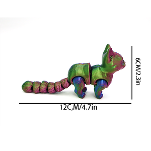 Creative 3D Printed Cat Toy Model Cute and Trendy Moving Joint Animal & Dinosaurs Ornament for Children - Product Image 2