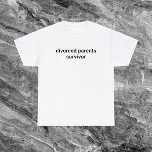 Maglietta per sopravvissuti dei genitori divorziati, unisex, in cotone, manica corta, girocollo, taglia adulta - Product Image 1