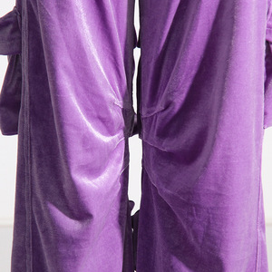 Patchwork con decorazione tascabile a vita alta in <span class=keywords><strong>velluto</strong></span> a gamba dritta <span class=keywords><strong>pantaloni</strong></span> da lavoro alla moda - Product Image 5