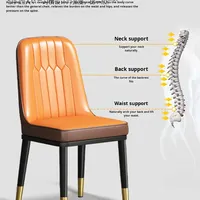 Chaises de salle à manger au design minimaliste, prix d'usine, meubles modernes, hôtel de luxe, restaurant nordique, chaises de salle à manger en métal et cuir