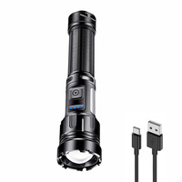 Lampe torche magnétique rechargeable pour camping en cas d'urgence Fonction étanche Lampe de poche de travail LED tactique en aluminium