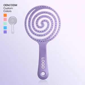 Macaron Travelling Mini Hair Loss Patentado R & D Comb El cepillo de pelo desenredante en forma de piruleta favorito de las niñas con ventilación húmeda y seca