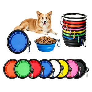Bol de voyage portable pour animaux de compagnie, en TPE+ABS de qualité alimentaire, pliable, avec <span class=keywords><strong>base</strong></span> antidérapante - Product Image 1