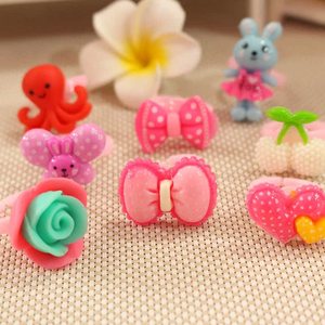 Cartoon Plastic Rings Heart <b>Box</b> 36Pcs <b>Mixed</b> Colors For Kids 3-6 Years Old Jewelry Gift Baby Souvenirs - Product Image 3