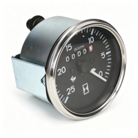 MrGauge Hourmeter Massey Ferguson 1674638M92 Tachometer Dibuat Sesuai untuk 230 231 253 263 298 550 Hour 85MM Gauge Chrome1674638M91