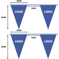 Fanions triangulaires de camping personnalisés en polyester 100D, résistants aux UV, 30*40cm, drapeaux sportifs, bannières, décorations de fête