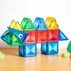 Blocs magnétiques Magplayer, ensemble <span class=keywords><strong>de</strong></span> 60 pièces, <span class=keywords><strong>jeu</strong></span> <span class=keywords><strong>de</strong></span> <span class=keywords><strong>construction</strong></span> éducatif pour les enfants <span class=keywords><strong>de</strong></span> 4 à 6 ans, garçons et filles - Product Image 4