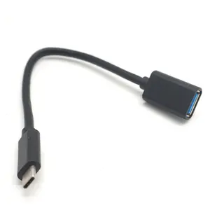 Konverter Kabel Data Ekstensi USB C Tipe-c 3.0 Pria Ke USB A Wanita Adaptor Tipe C Pria Ke Usb 3.0 Kabel Wanita Otg 1ft