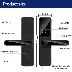 Nhiều ngôn ngữ TT Bluetooth tuya wifi không dây khóa Lỗ mộng đòn <span class=keywords><strong>b</strong></span>ẩy kỹ thuật số mật khẩu chốt cửa vân tay thông minh ổ khóa - Product Image 6