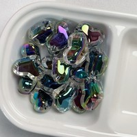 Perles pour la fabrication de chaînes de porte-clés DIY, série noire en acrylique, plaquées UV, transparentes, rondes, en forme de cœur, d'étoile, de fleur, carrées