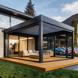 Pérgola Bioclimática con Persianas Automáticas, Sensor de Viento, Control Remoto, Sensor de Lluvia, Cierre Automático, <span class=keywords><strong>Techo</strong></span> Ajustable, Iluminación LED - Product Image 1