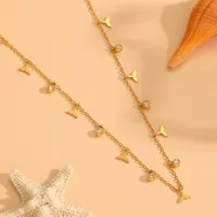 Collier porte-bonheur en acier inoxydable plaqué or avec cristal, étoile, fleur, cœur, arbre de vie, chaîne, cadeau pour femme, bijoux
