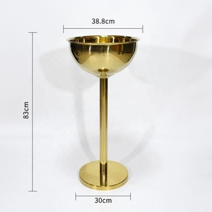Soporte de cubo de barra de acero inoxidable de lujo, cuenco de hielo grande de 12L para vino, cerveza, Enfriador de botellas, hielo de fiesta de oro rosa - Product Image 4