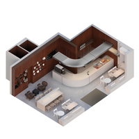 Comptoir de présentation personnalisé pour boulangerie, café et desserts, décoration de magasin de café, design d'intérieur de bar à café personnalisé