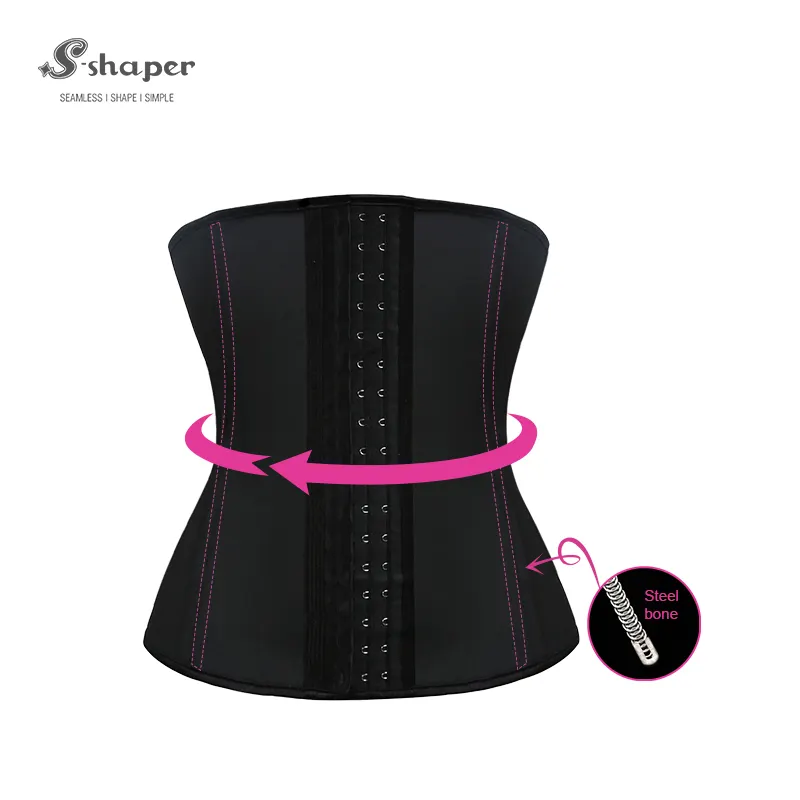 S-SHAPER modelador do corpo fajas perda de peso látex cintura espartilho