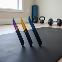Couteau de camping pliant de haute qualité avec lame en acier et manche G10, couteau papillon de chasse Karambit, couteau d'entraînement pour l'extérieur, vente en gros