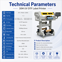 Nouvelle imprimante UV DTF 30CM à double tête XP600, machine d'impression UV directe sur film PET pour transfert d'étiquettes et d'autocollants en cristal