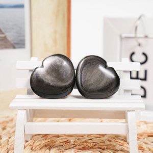 Corales de <span class=keywords><strong>Obsidiana</strong></span> Plateada en Forma de Corazón Natural, Cristales Brillantes para Decoración, Venta al por Mayor - Product Image 4